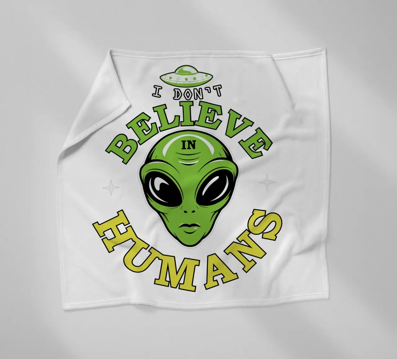 I Don't Believe in Humans fleece blanket by edsonramosart