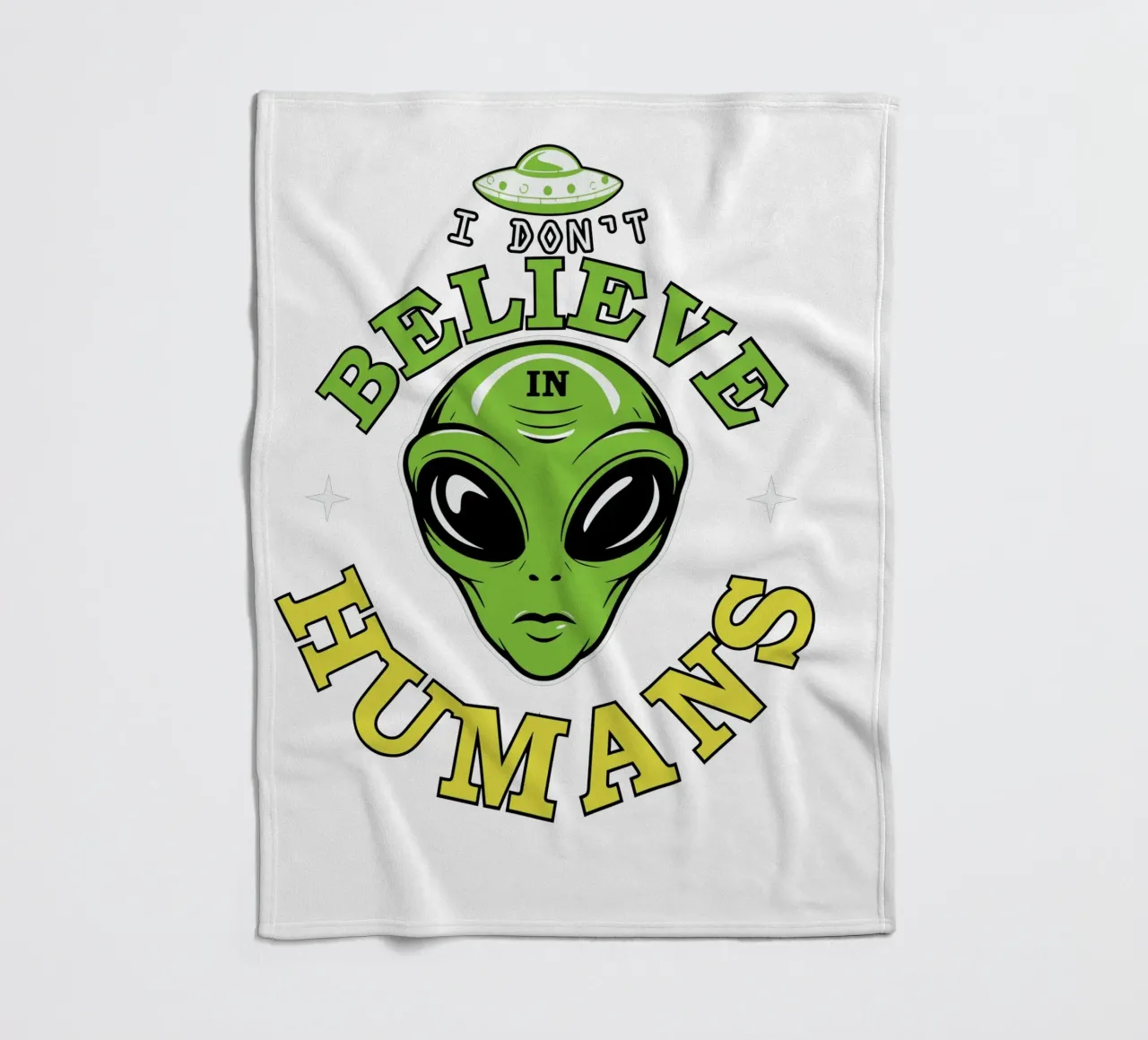I Don't Believe in Humans fleece blanket by edsonramosart