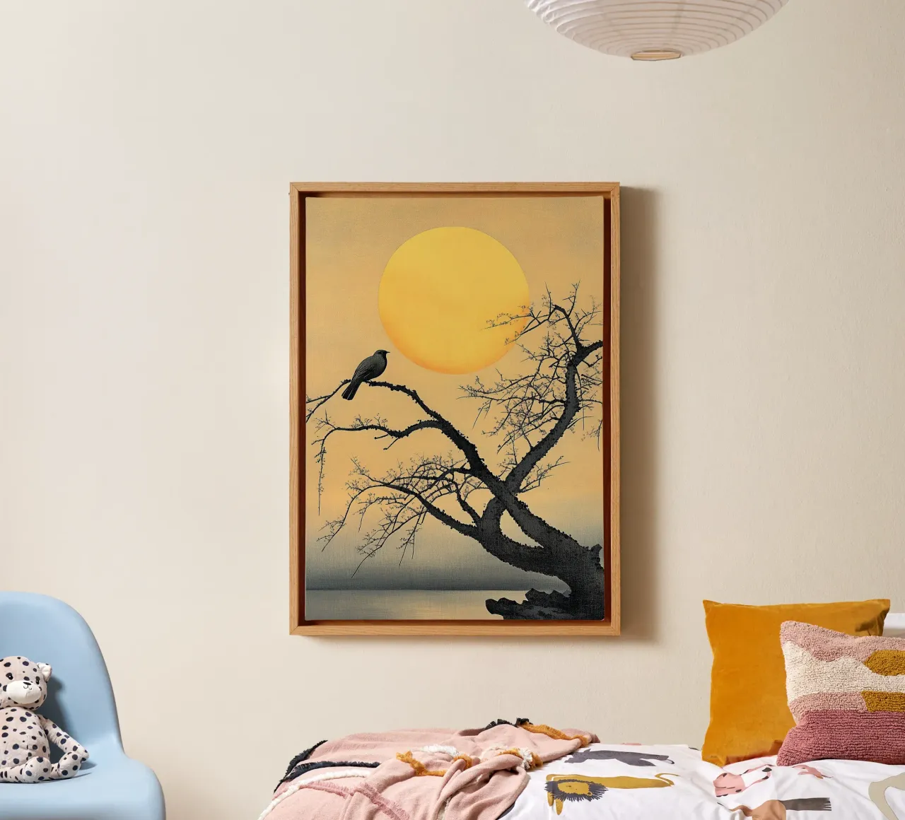 Tussen hemel en aarde canvas met Baklijst van Ukiyo Visions