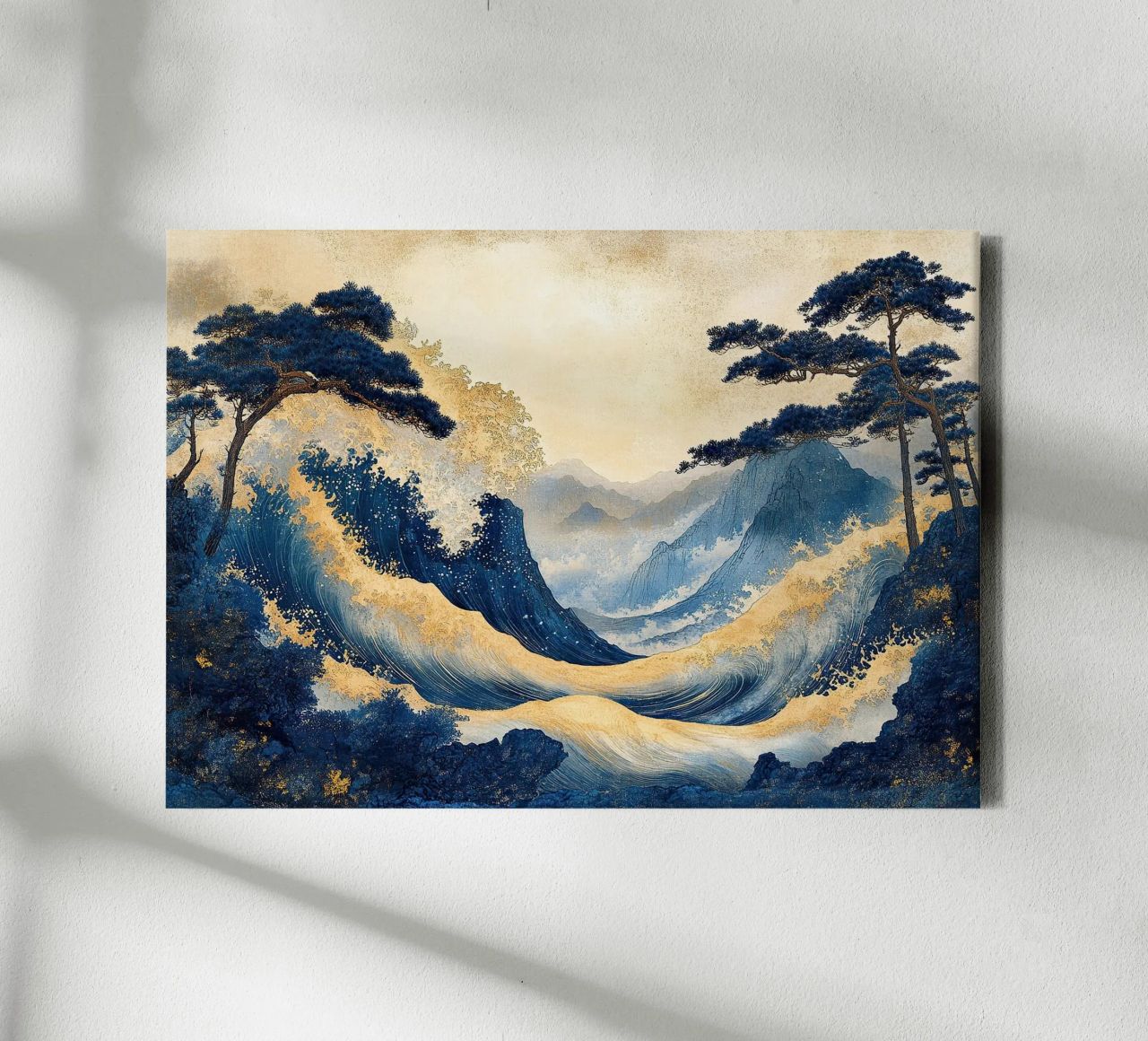 Impression d'art japonaise "Vagues dorées de l'été toile de Ukiyo Visions
