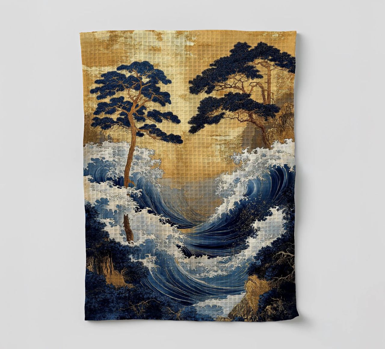 Impression d'art japonaise "Les vagues du temps torchon de Ukiyo Visions