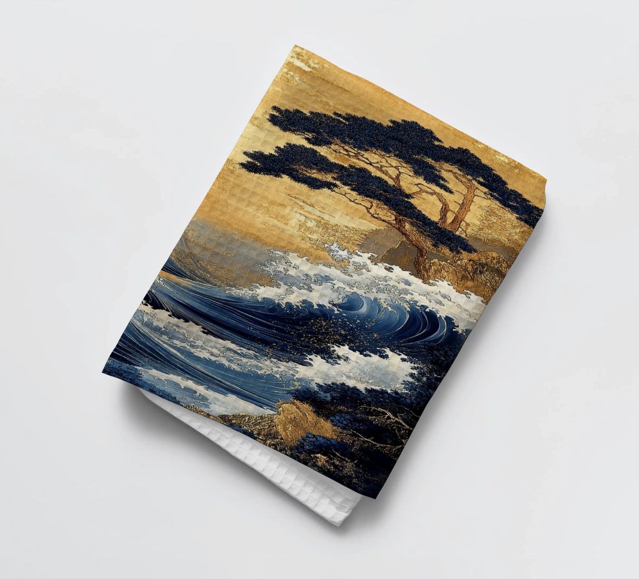 Impression d'art japonaise "Les vagues du temps torchon de Ukiyo Visions