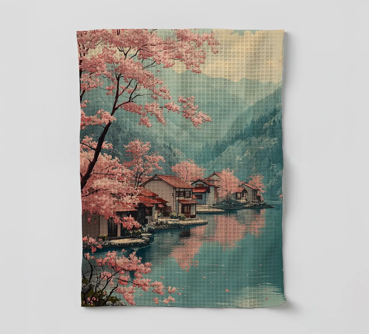 Stampa d'arte giapponese "Lo zen dei ciliegi in fiore canovaccio da cucina da Ukiyo Visions