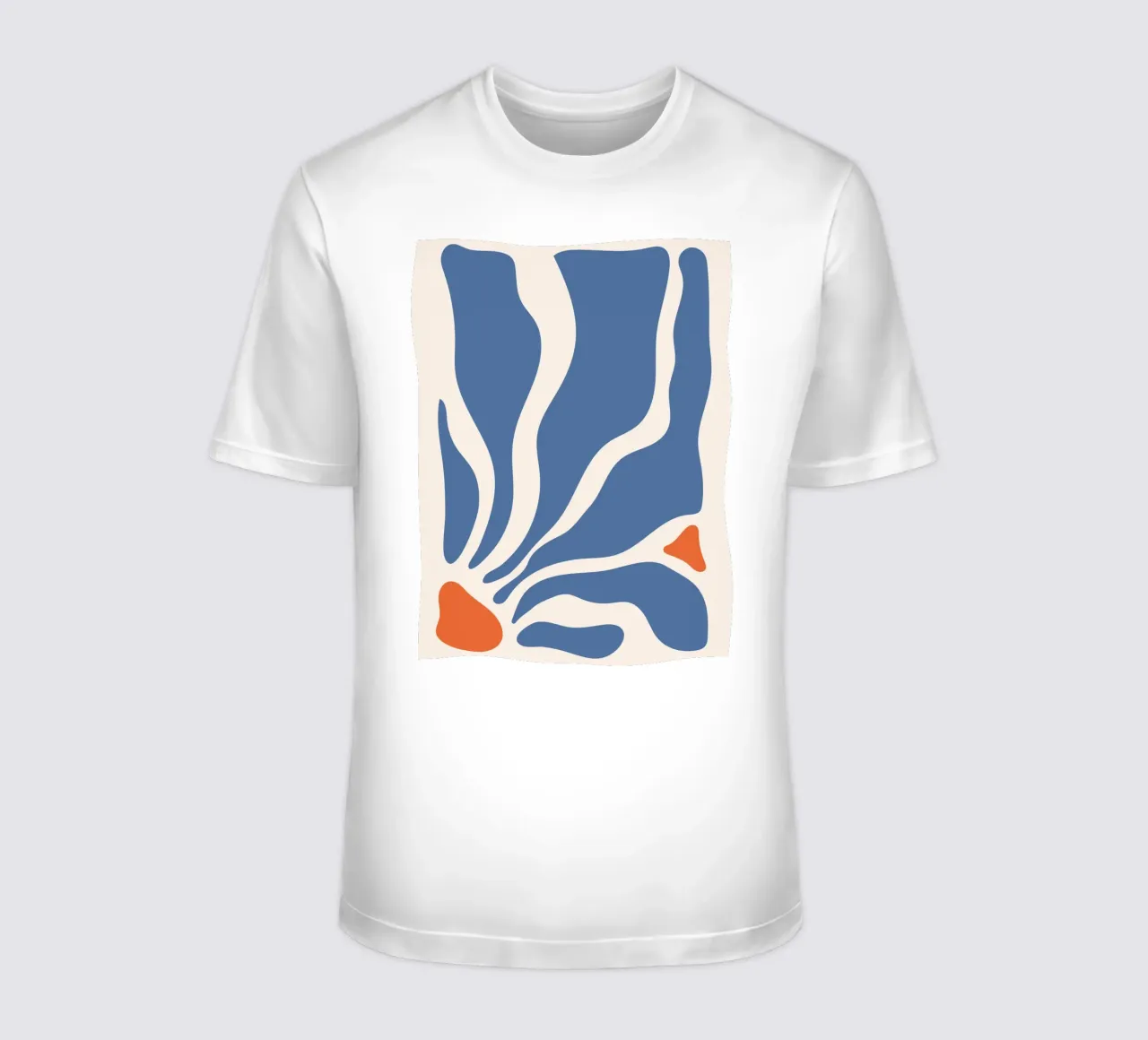 Abstract waves - blue and orange design t-shirt by Whole©