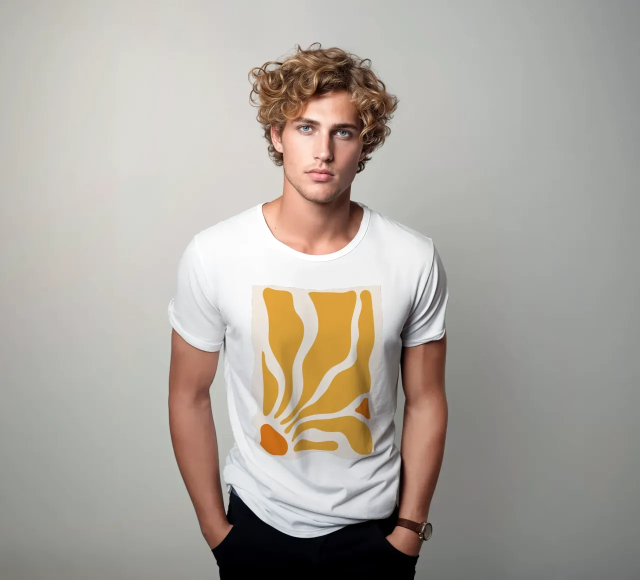 Linee astratte - design giallo-arancio t-shirt da Whole©