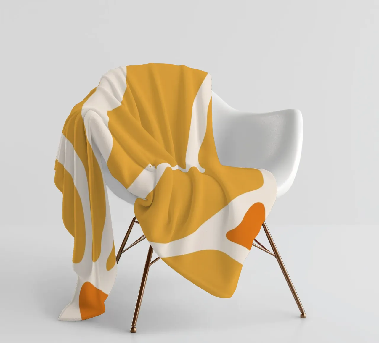 Linee astratte - design giallo-arancio coperta in pile da Whole©
