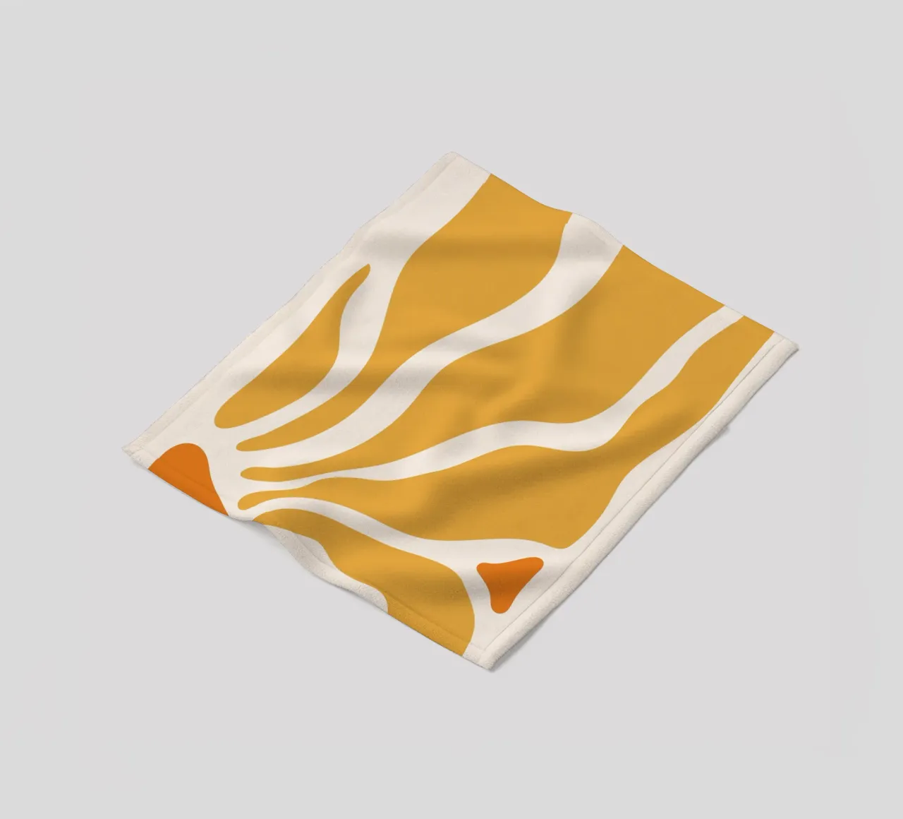 Linee astratte - design giallo-arancio coperta in pile da Whole©