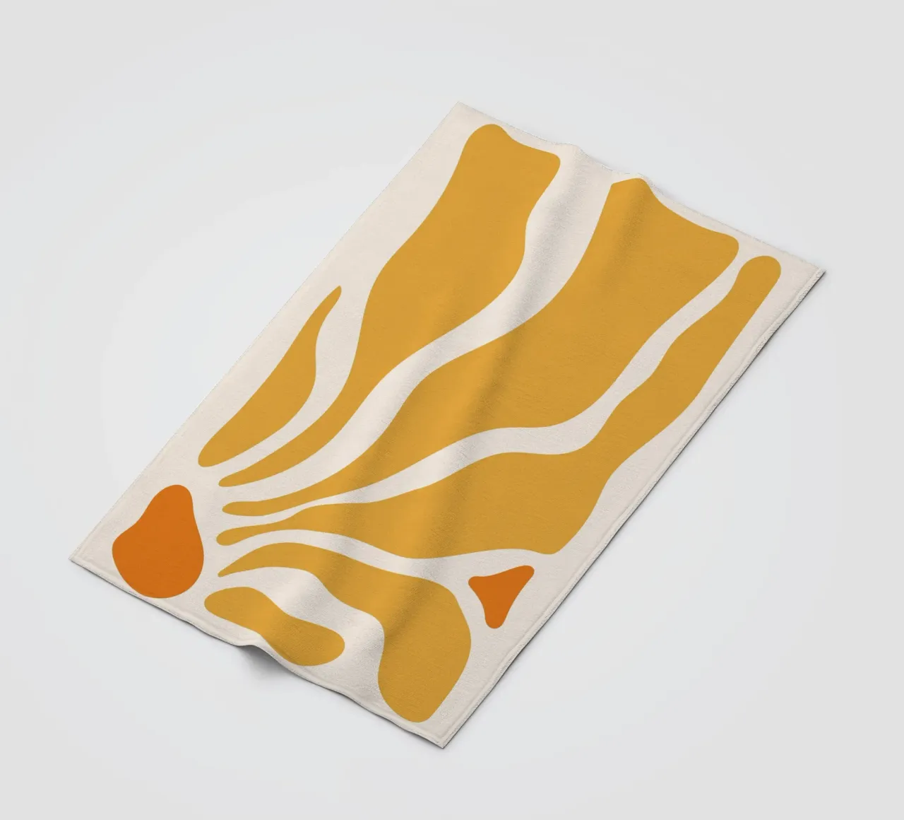 Linee astratte - design giallo-arancio coperta in pile da Whole©