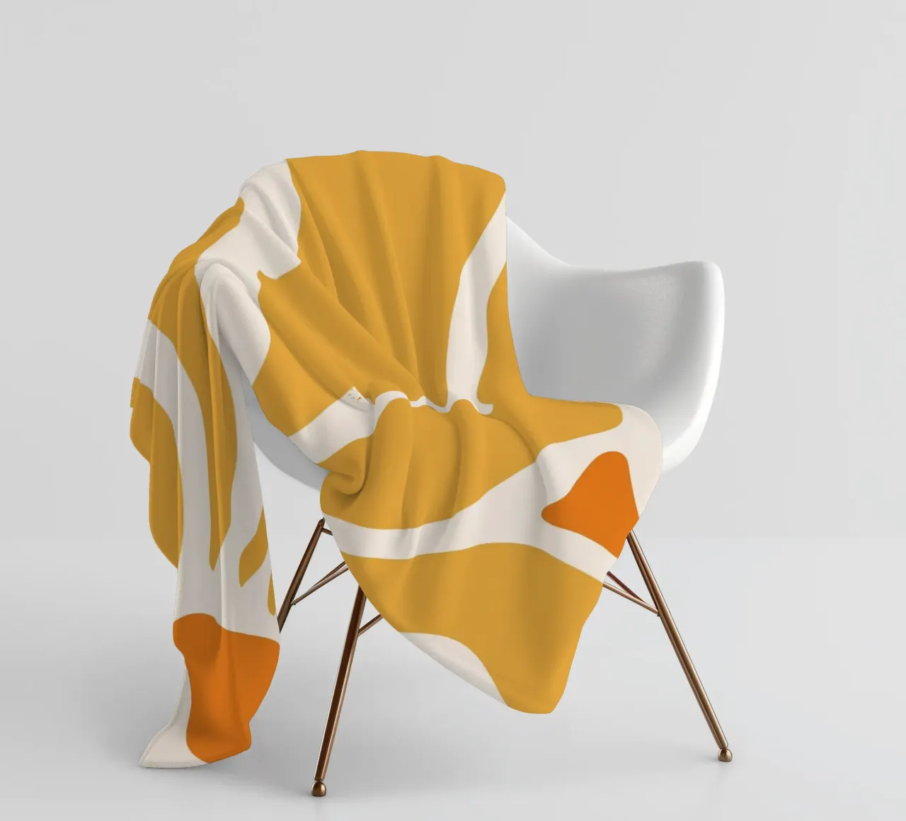 Linee astratte - design giallo-arancio coperta in pile da Whole©