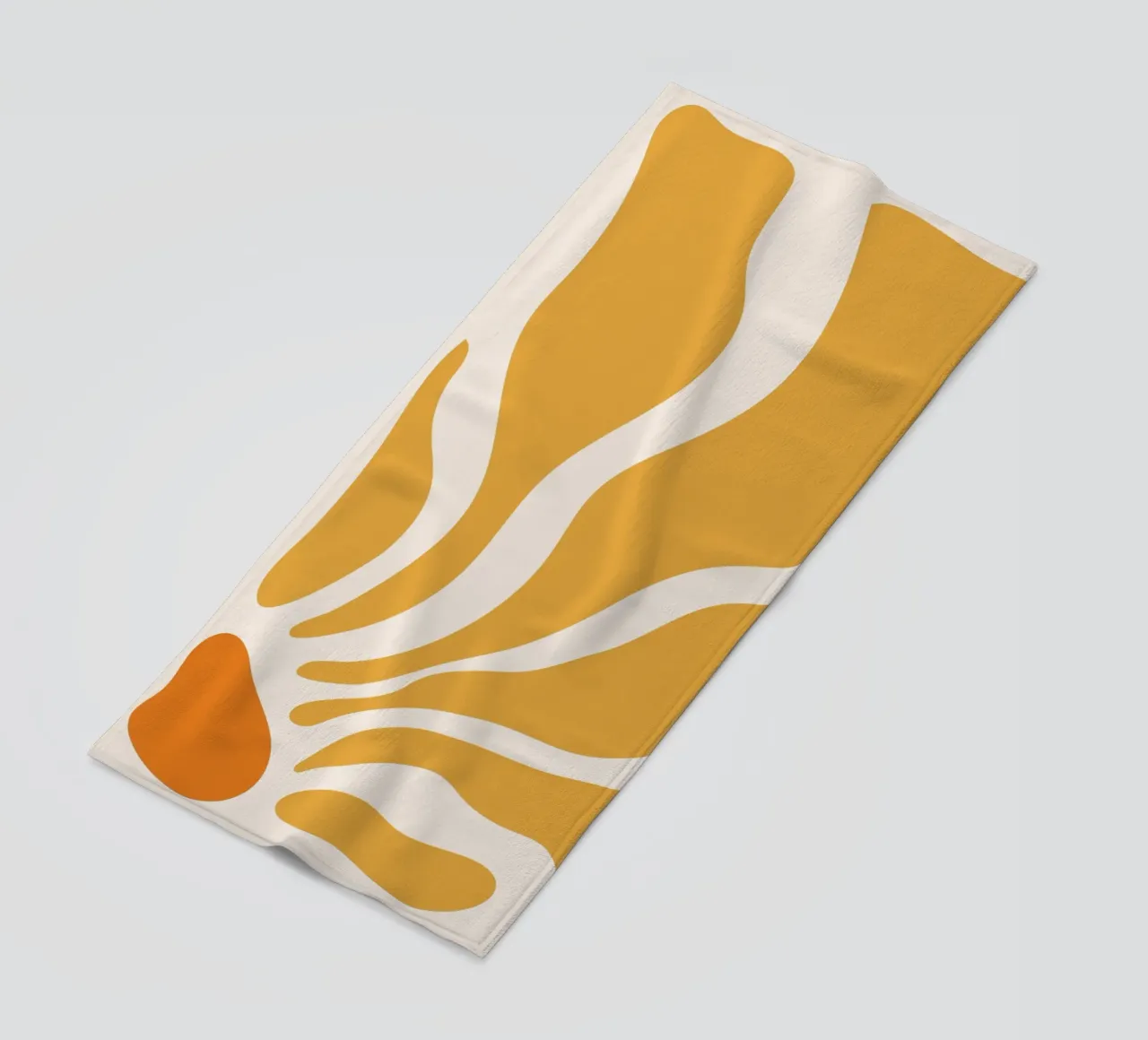 Linee astratte - design giallo-arancio telo mare da Whole©
