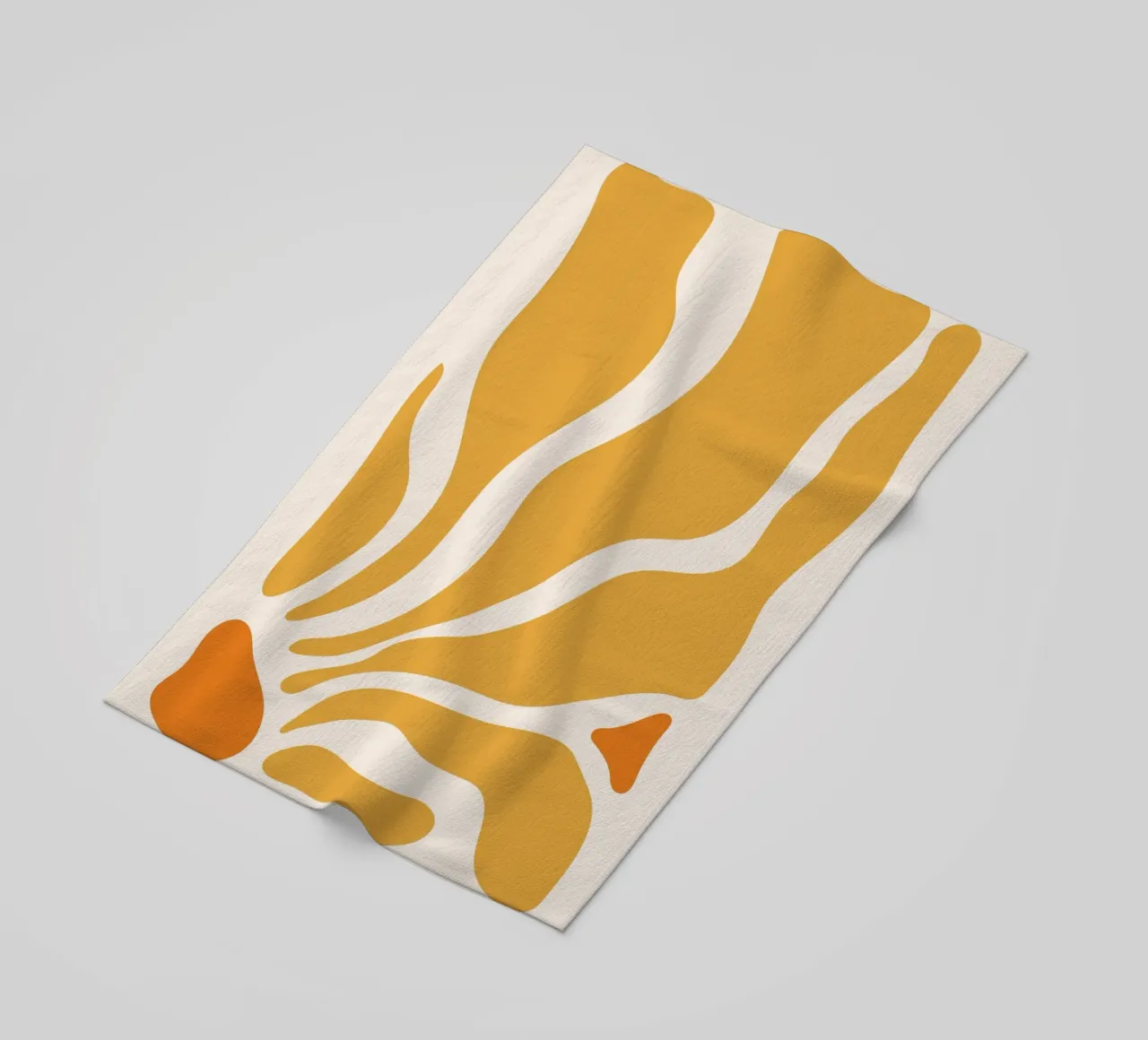 Linee astratte - design giallo-arancio telo mare da Whole©