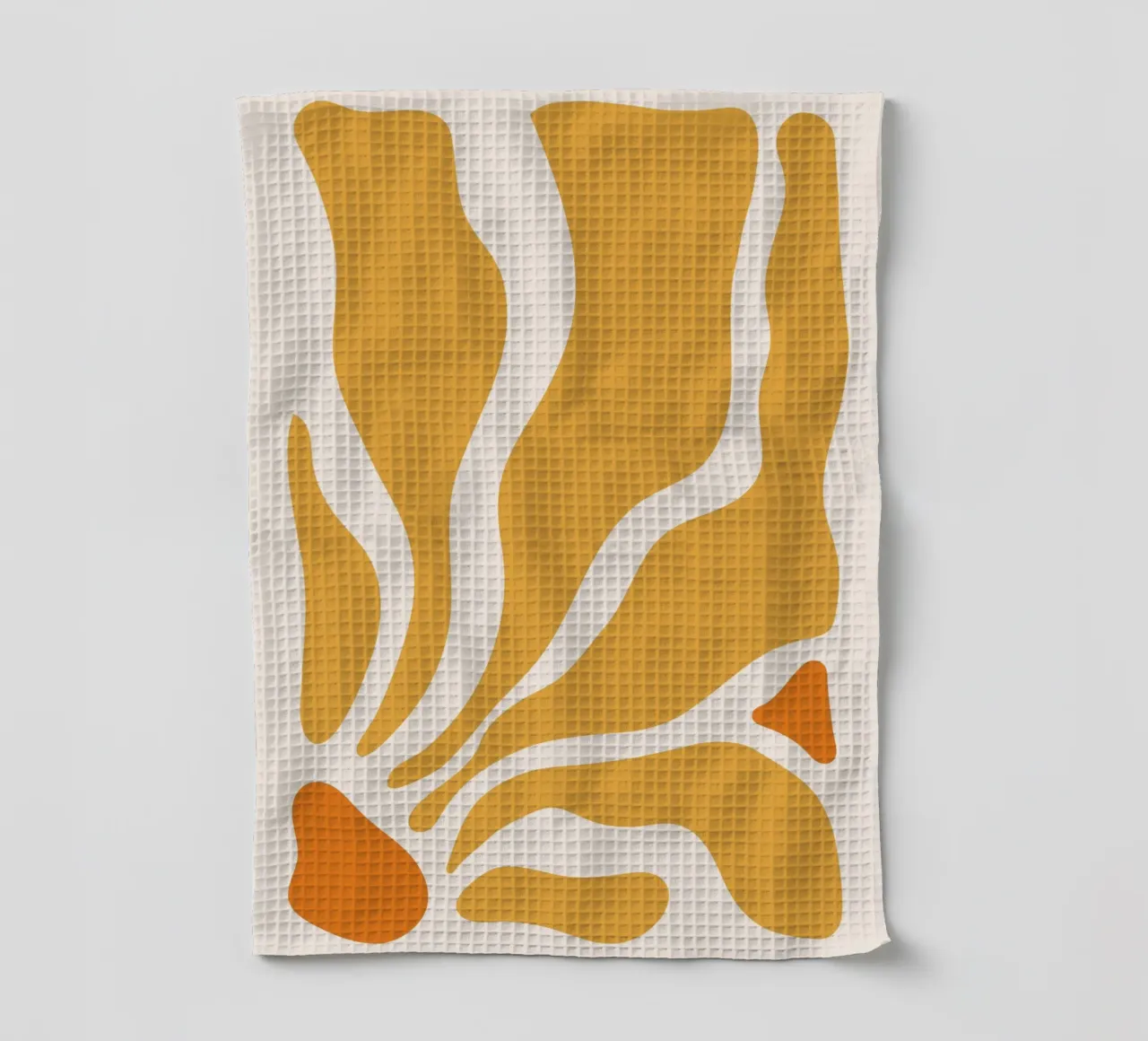 Lignes abstraites - design jaune-orange torchon de Whole©