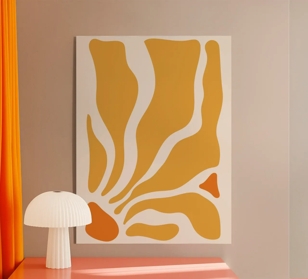 Linee astratte - design giallo-arancio plexiglass da Whole©