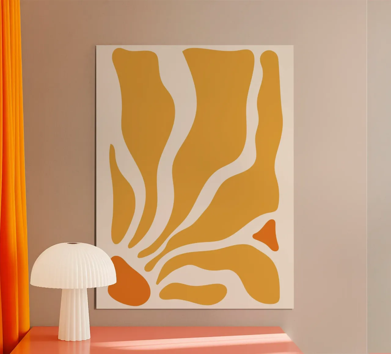 Linee astratte - design giallo-arancio carta hahnemühle da Whole©
