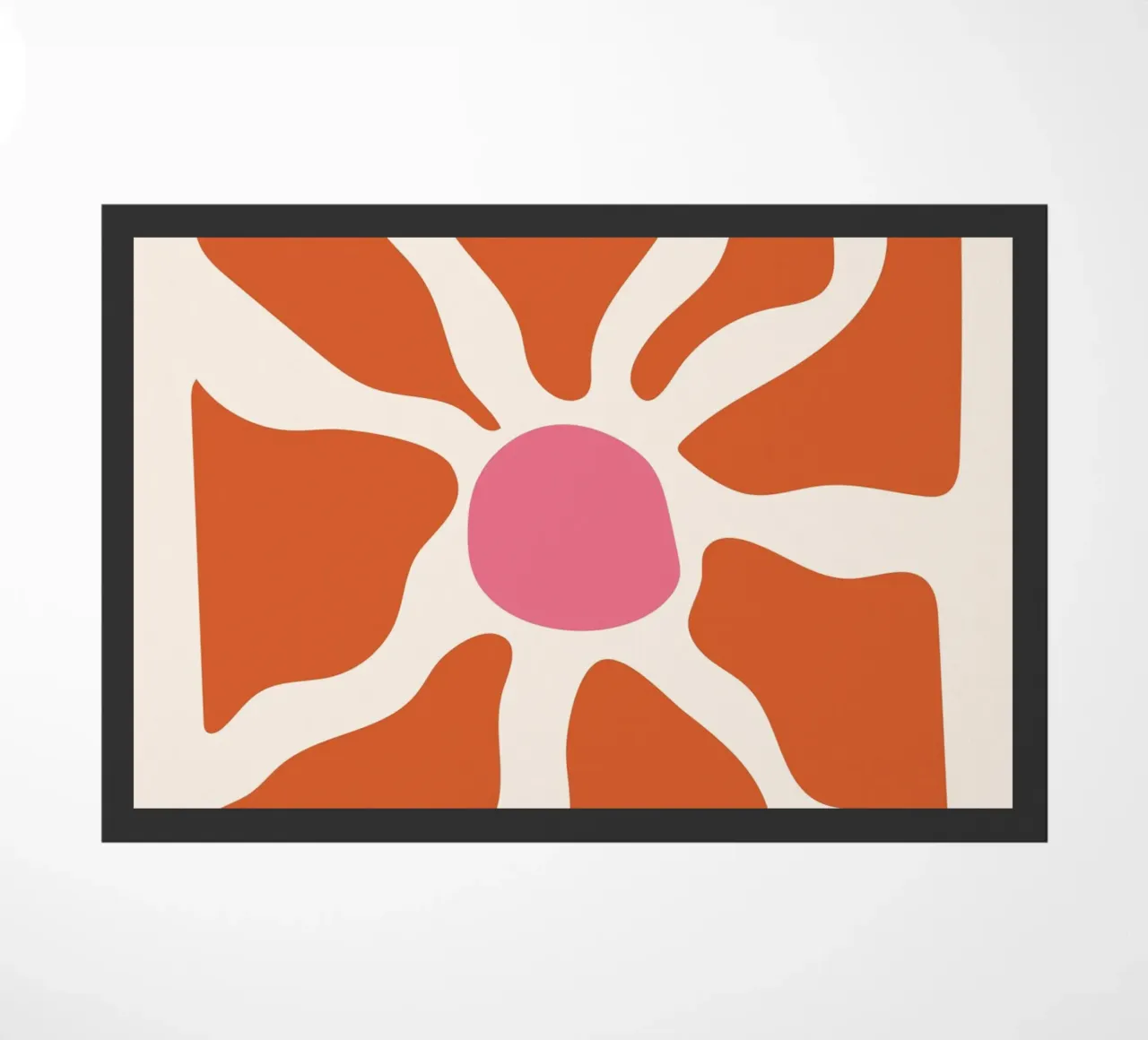 Lively abstraction - orange-pink art doormat by Whole©