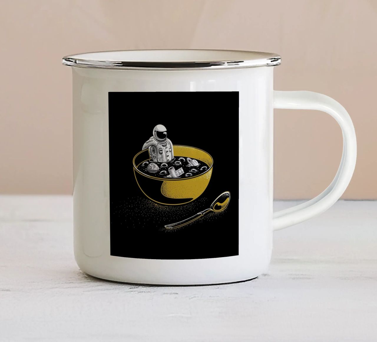 Space Flakes tazza in smalto da Robert Richter