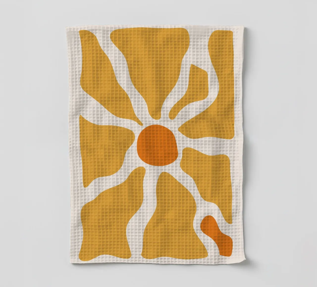 Un design rayonnant - l'art jaune-orange torchon de Whole©