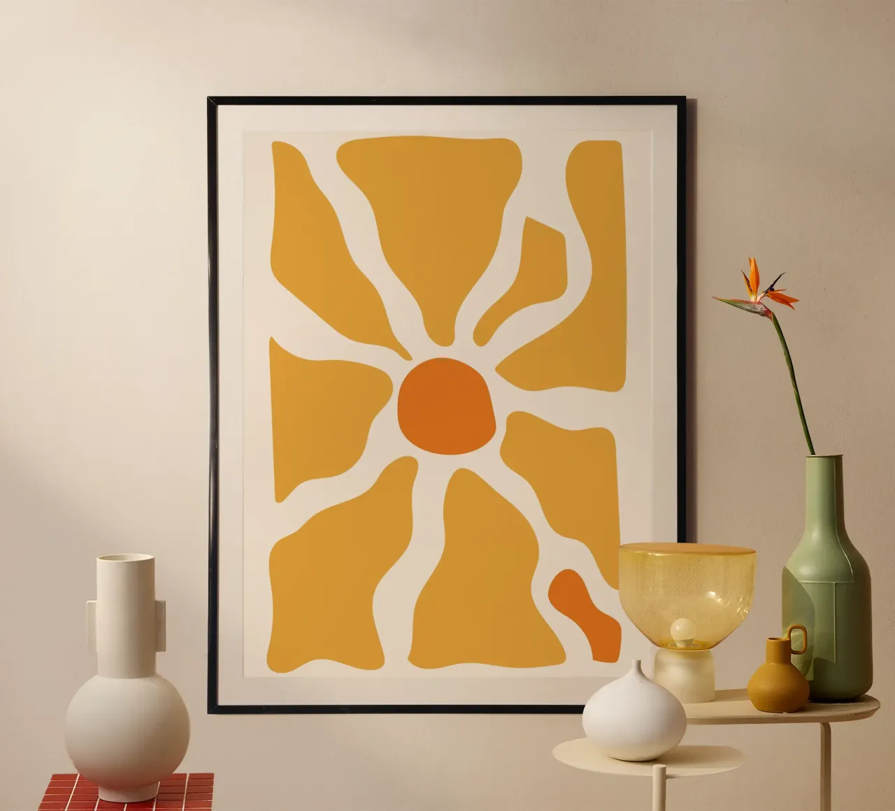 Radiant design - yellow-orange art hahnemühle by Whole©