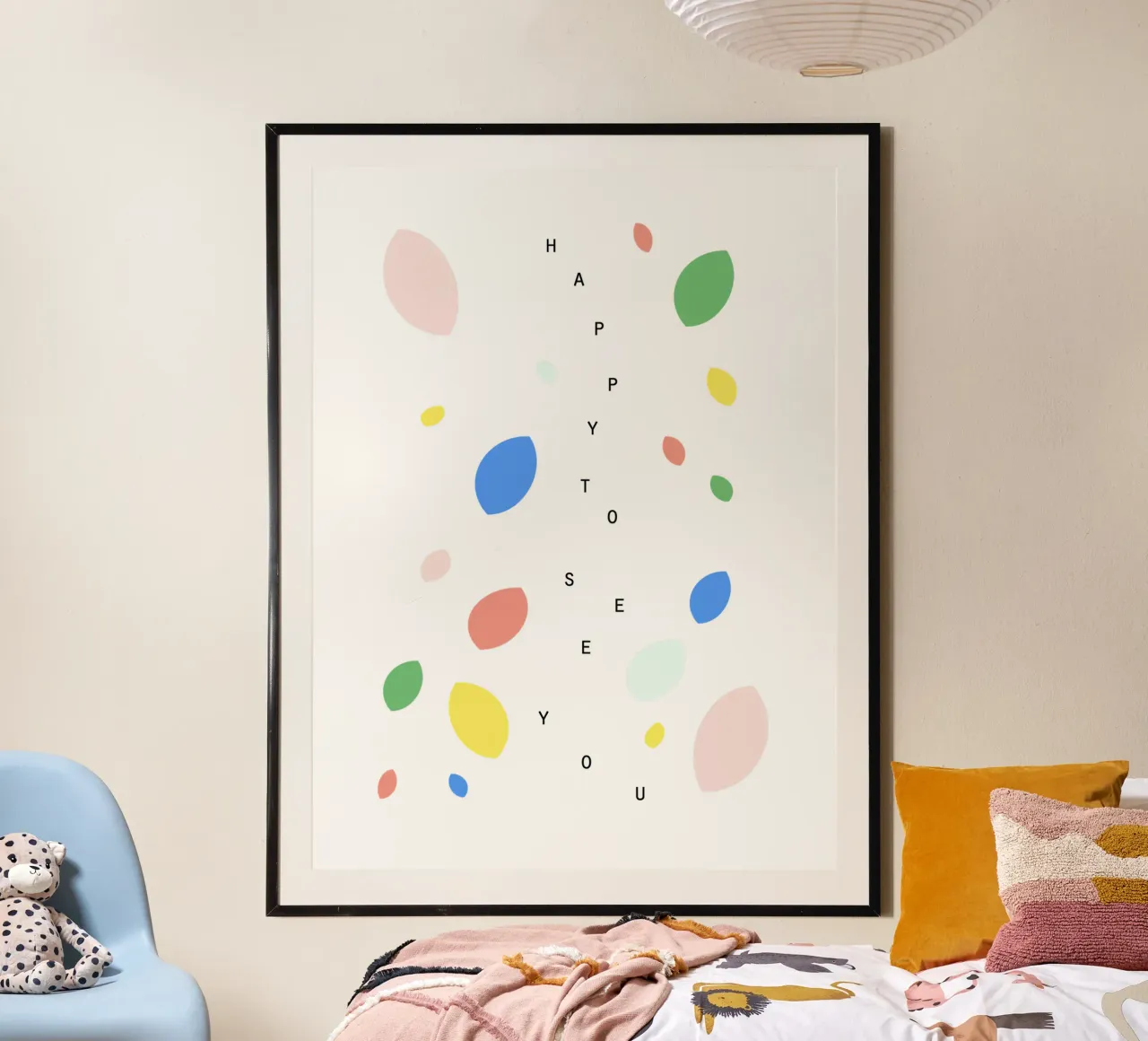 HAPPY TO SEE YOU poster con telaio in alluminio da natural neutral