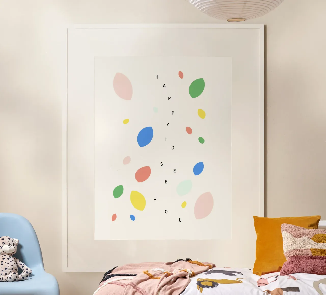HAPPY TO SEE YOU poster con telaio in alluminio da natural neutral
