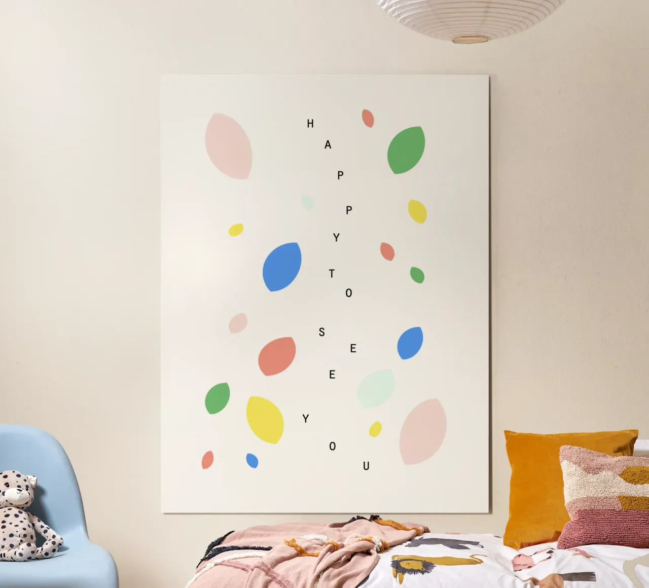 HAPPY TO SEE YOU poster con telaio in alluminio da natural neutral