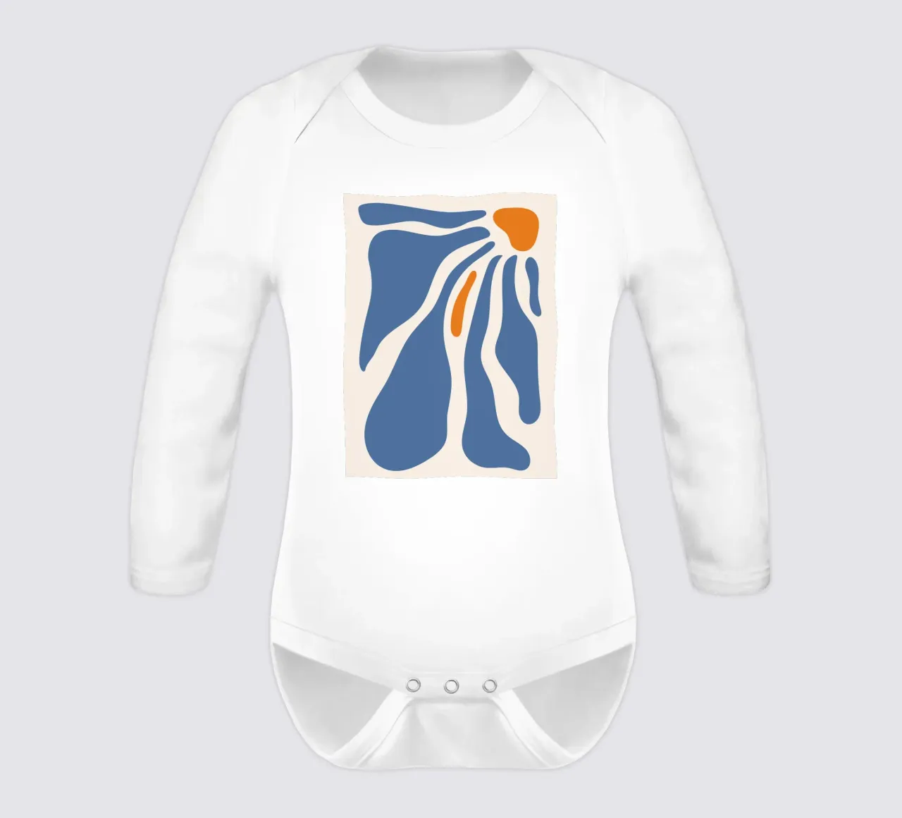 Forme fluide - design blu-arancio body neonato maniche lunghe da Whole©