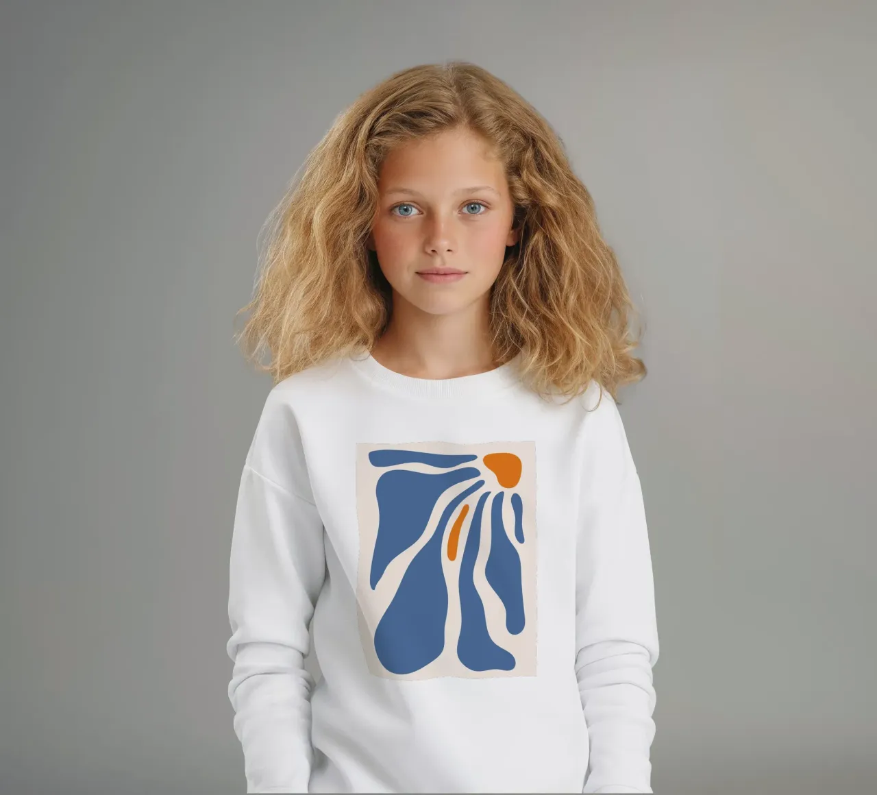 Forme fluide - design blu-arancio felpa bambino da Whole©
