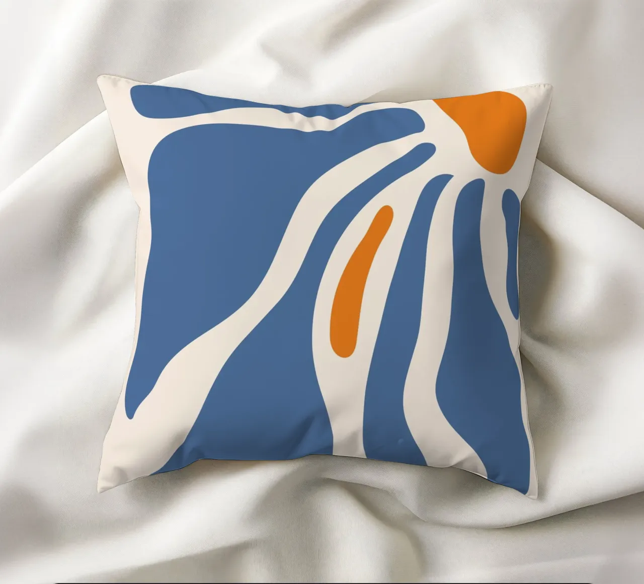 Forme fluide - design blu-arancio cuscino da Whole©