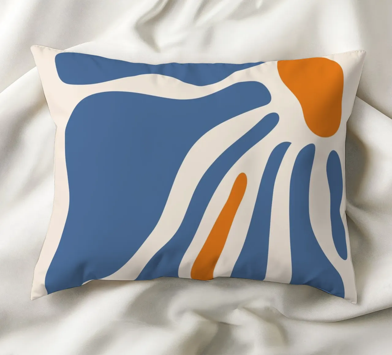 Forme fluide - design blu-arancio cuscino da Whole©
