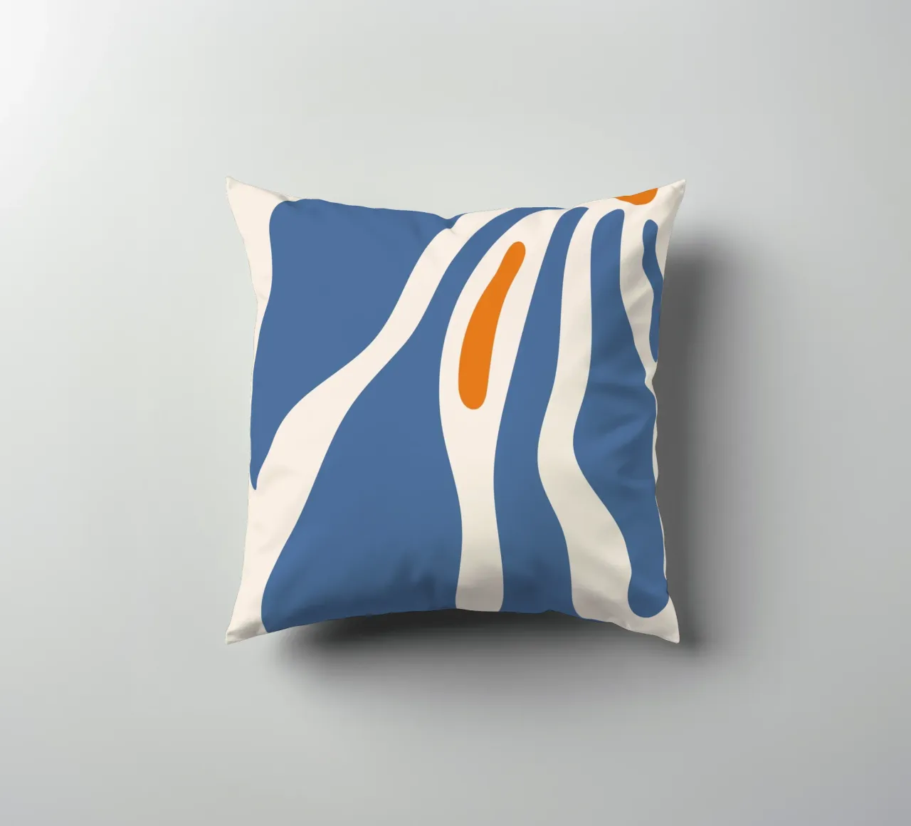 Forme fluide - design blu-arancio cuscino da Whole©