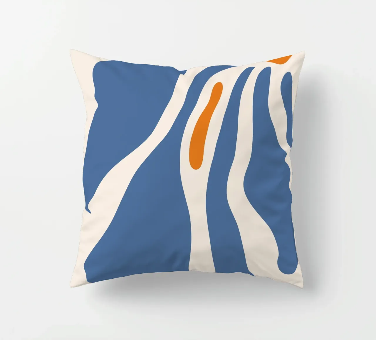 Forme fluide - design blu-arancio cuscino da Whole©