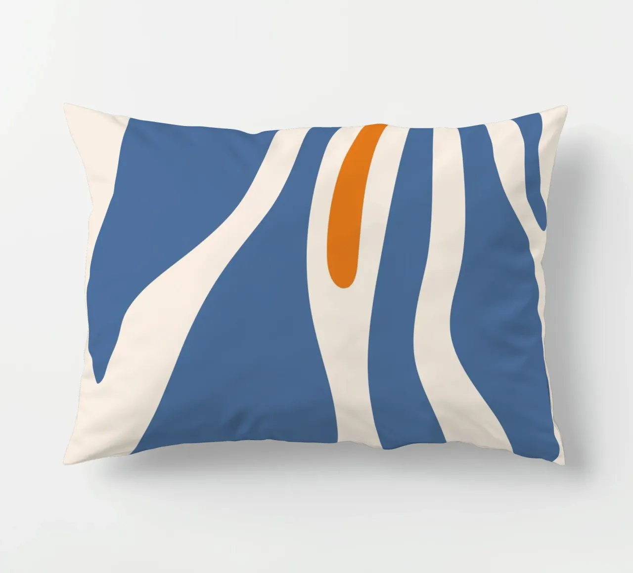 Forme fluide - design blu-arancio cuscino da Whole©