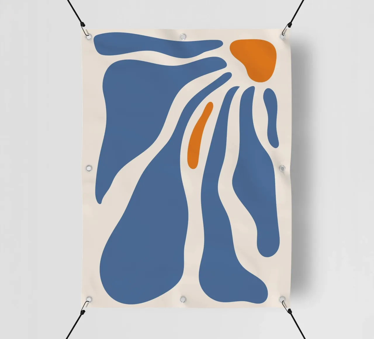 Forme fluide - design blu-arancio telo in pvc da Whole©