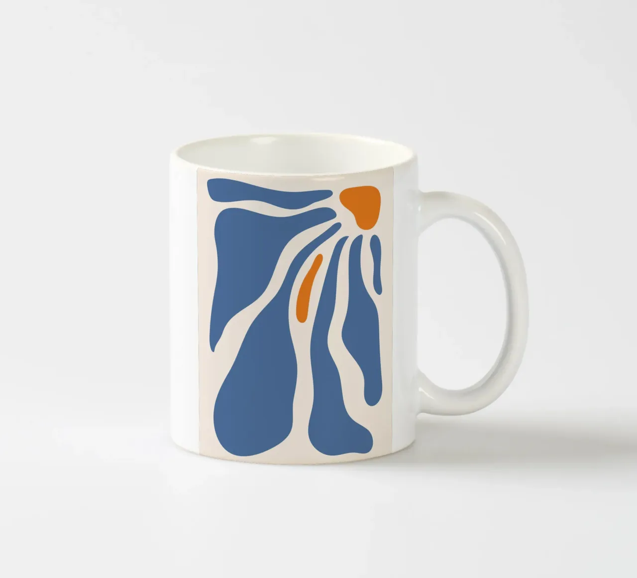 Forme fluide - design blu-arancio tazza in ceramica da Whole©