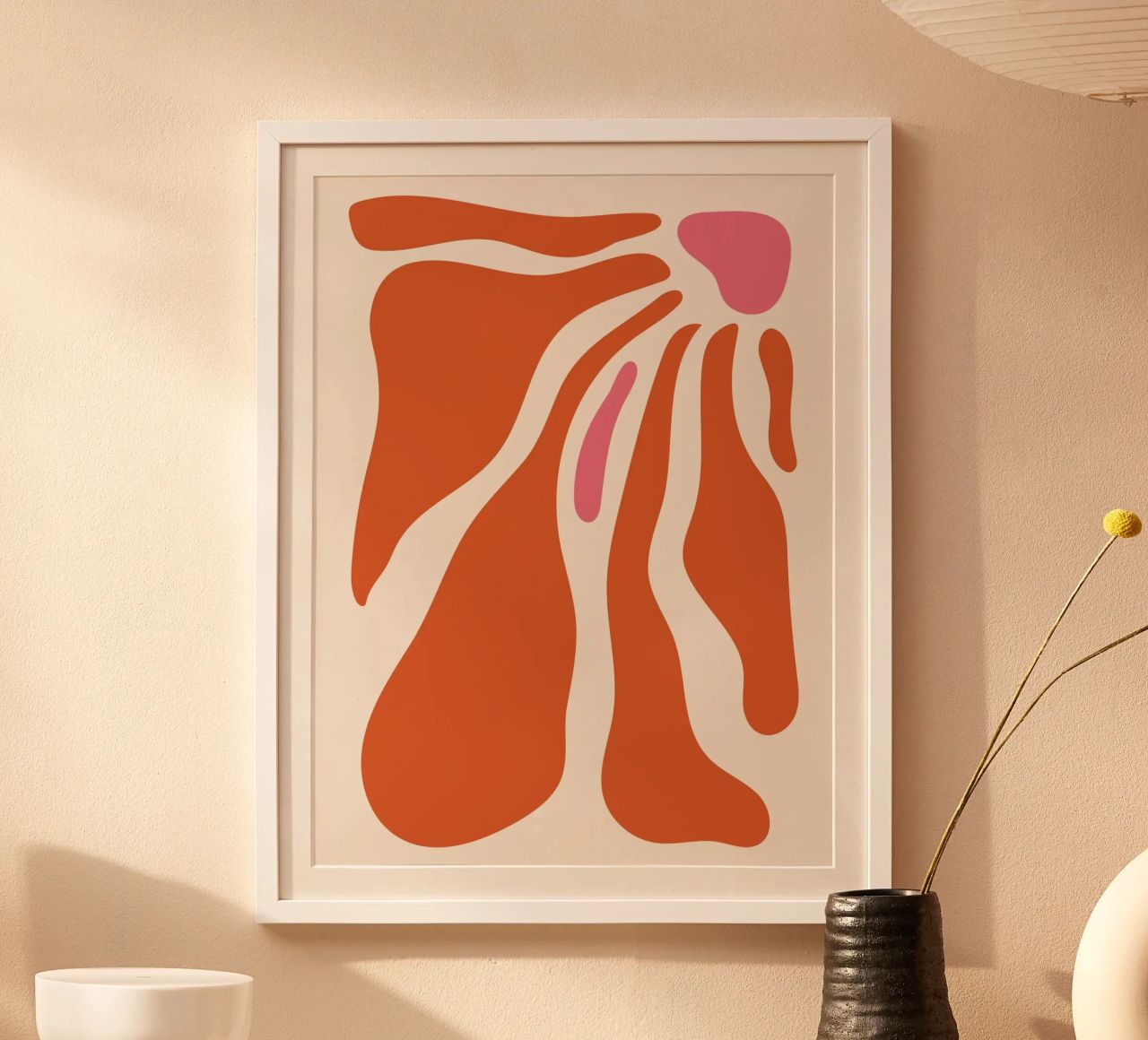 Organic shapes - Orange-Pink Art poster by Whole©