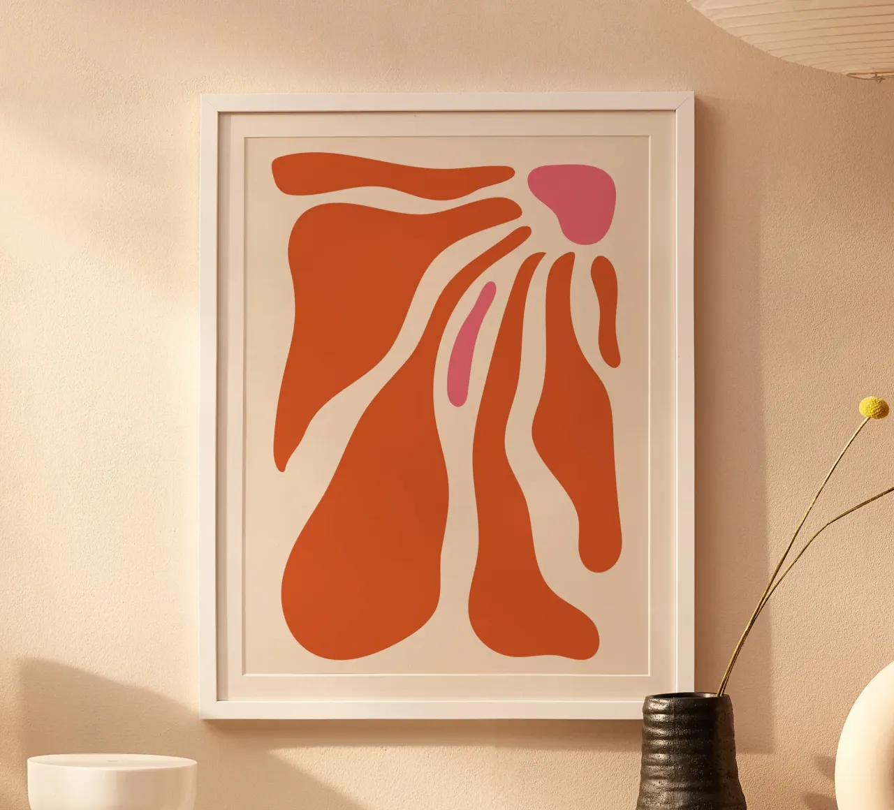 Organic shapes - Orange-Pink Art poster by Whole©