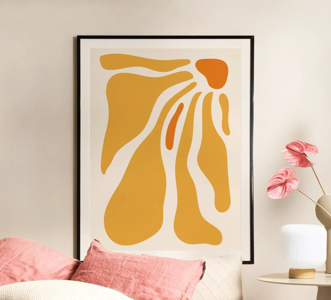 Calore astratto - design giallo-arancio poster da Whole©
