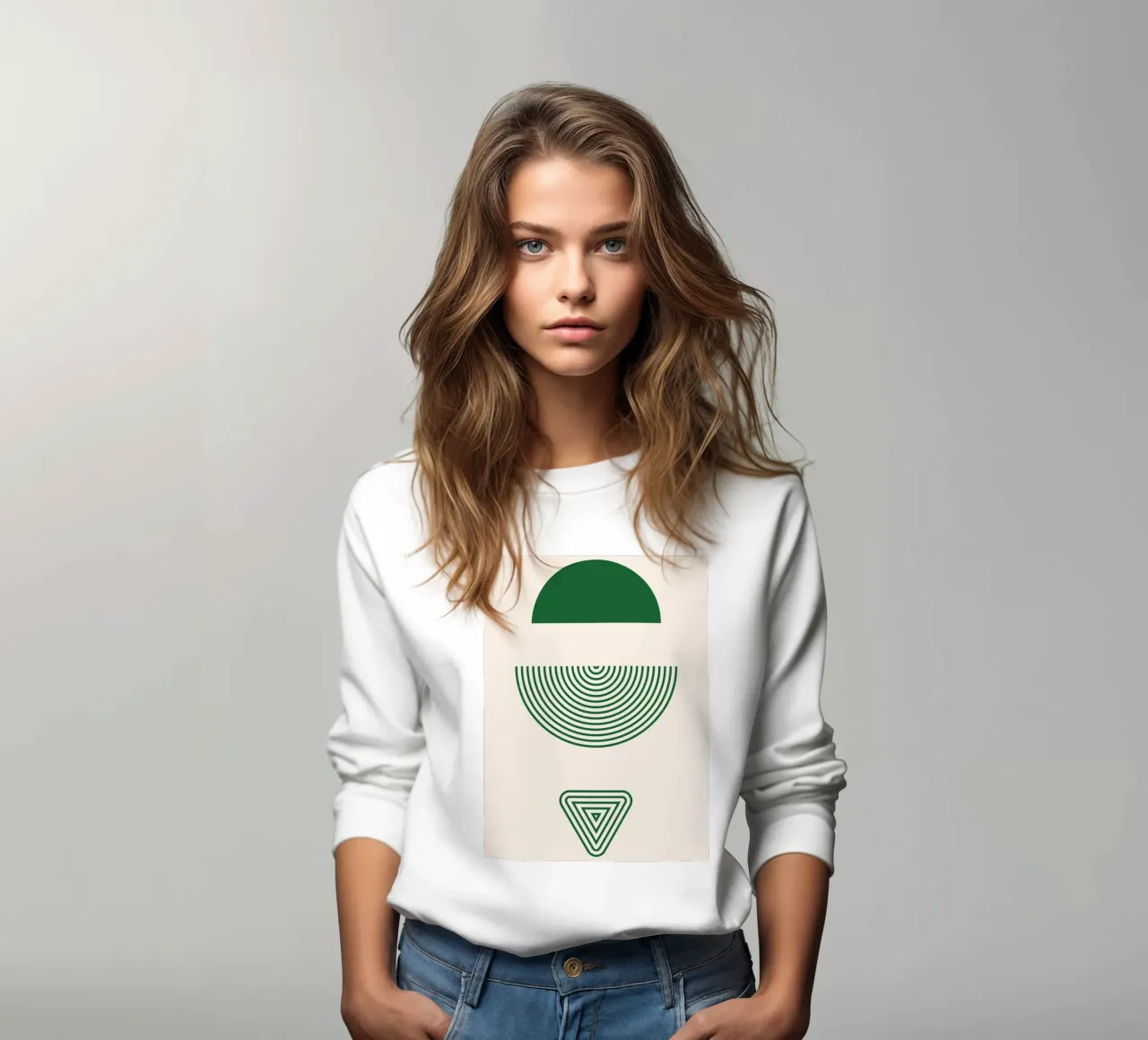Chiarezza geometrica - design verde e bianco felpa da Whole©