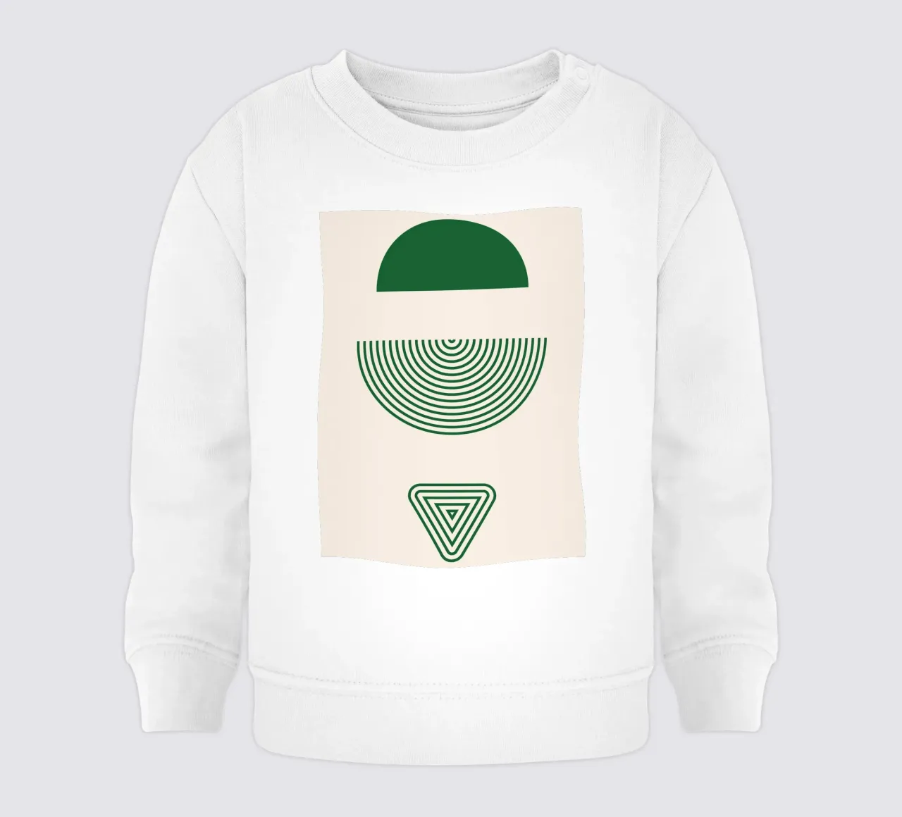Chiarezza geometrica - design verde e bianco felpa neonato da Whole©