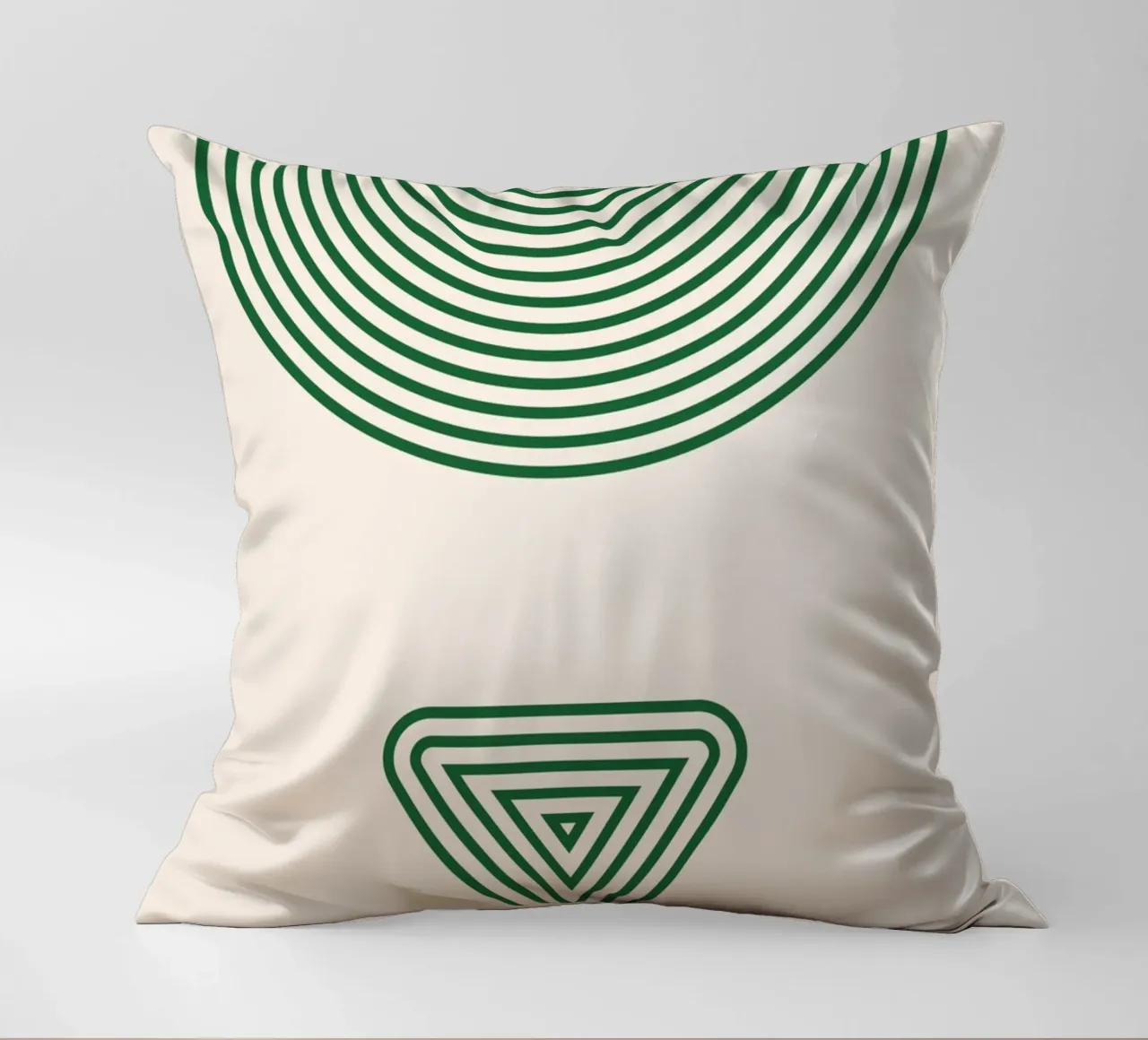 Chiarezza geometrica - design verde e bianco cuscino da Whole©