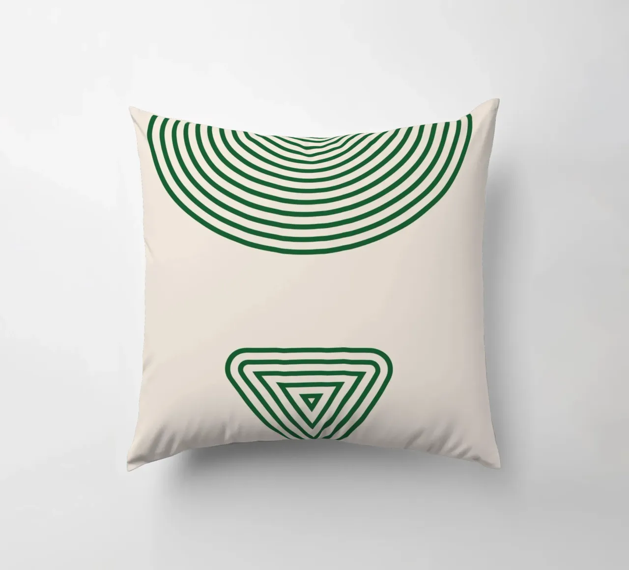 Chiarezza geometrica - design verde e bianco cuscino da Whole©