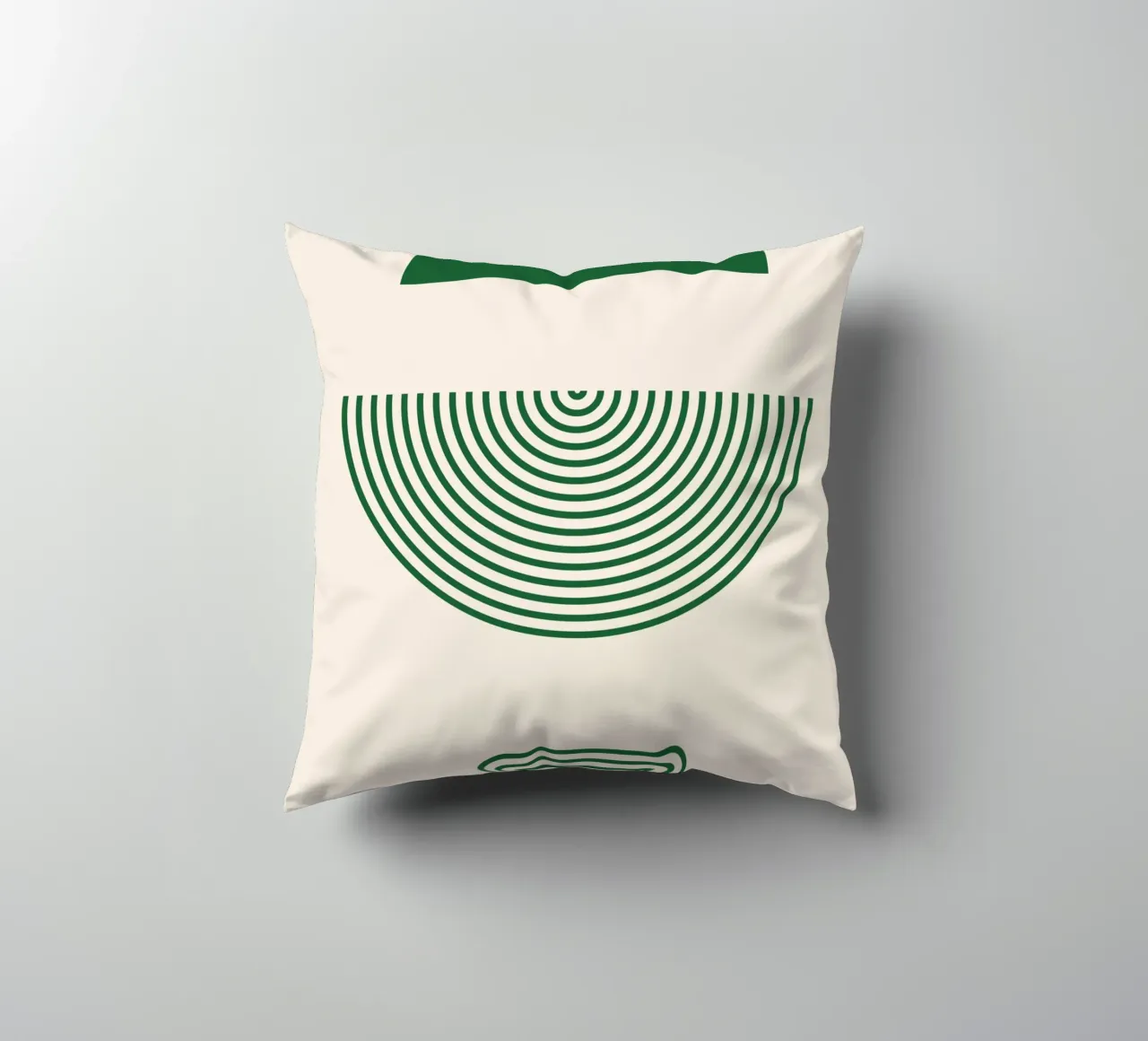 Chiarezza geometrica - design verde e bianco cuscino da Whole©