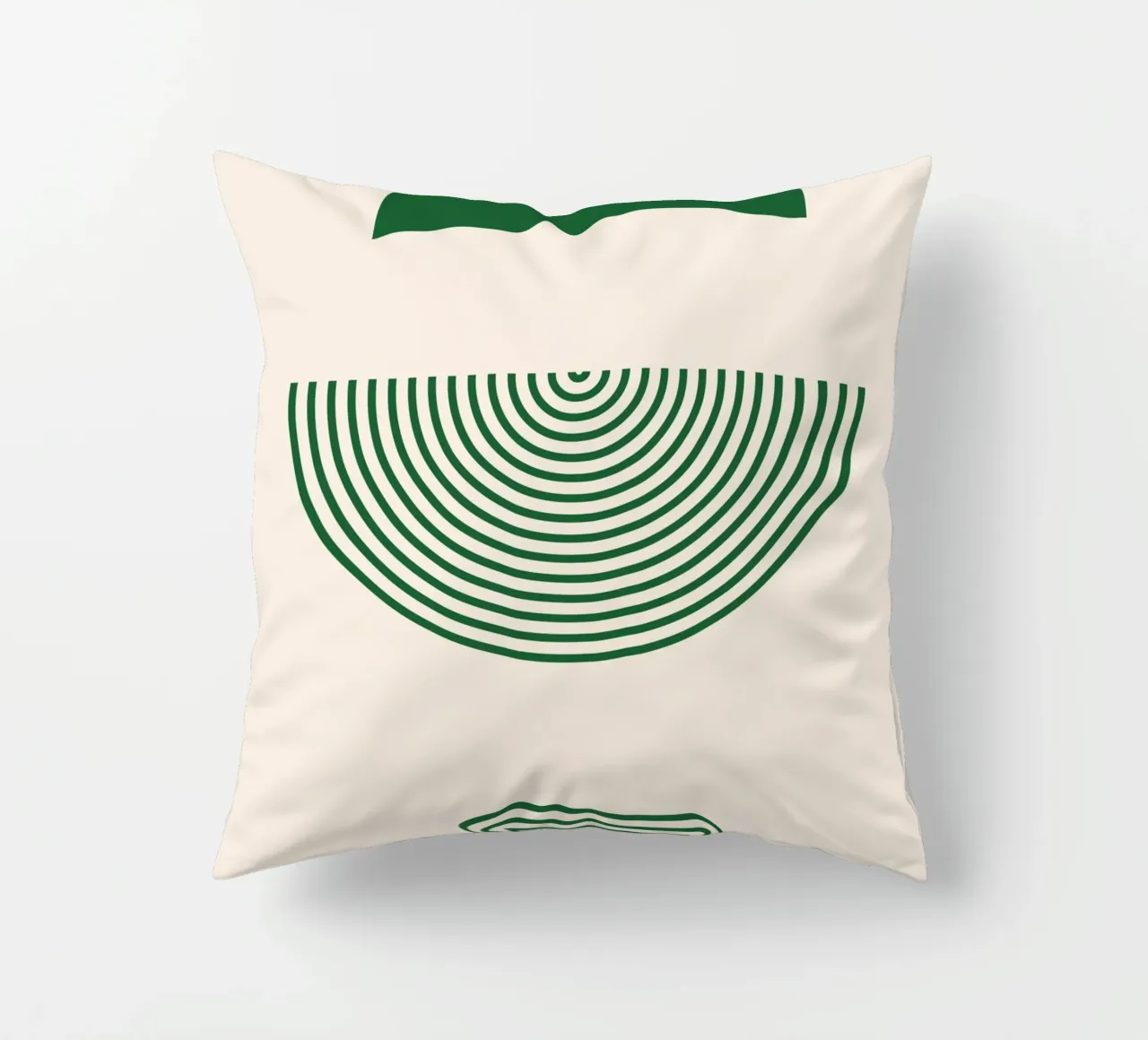 Chiarezza geometrica - design verde e bianco cuscino da Whole©