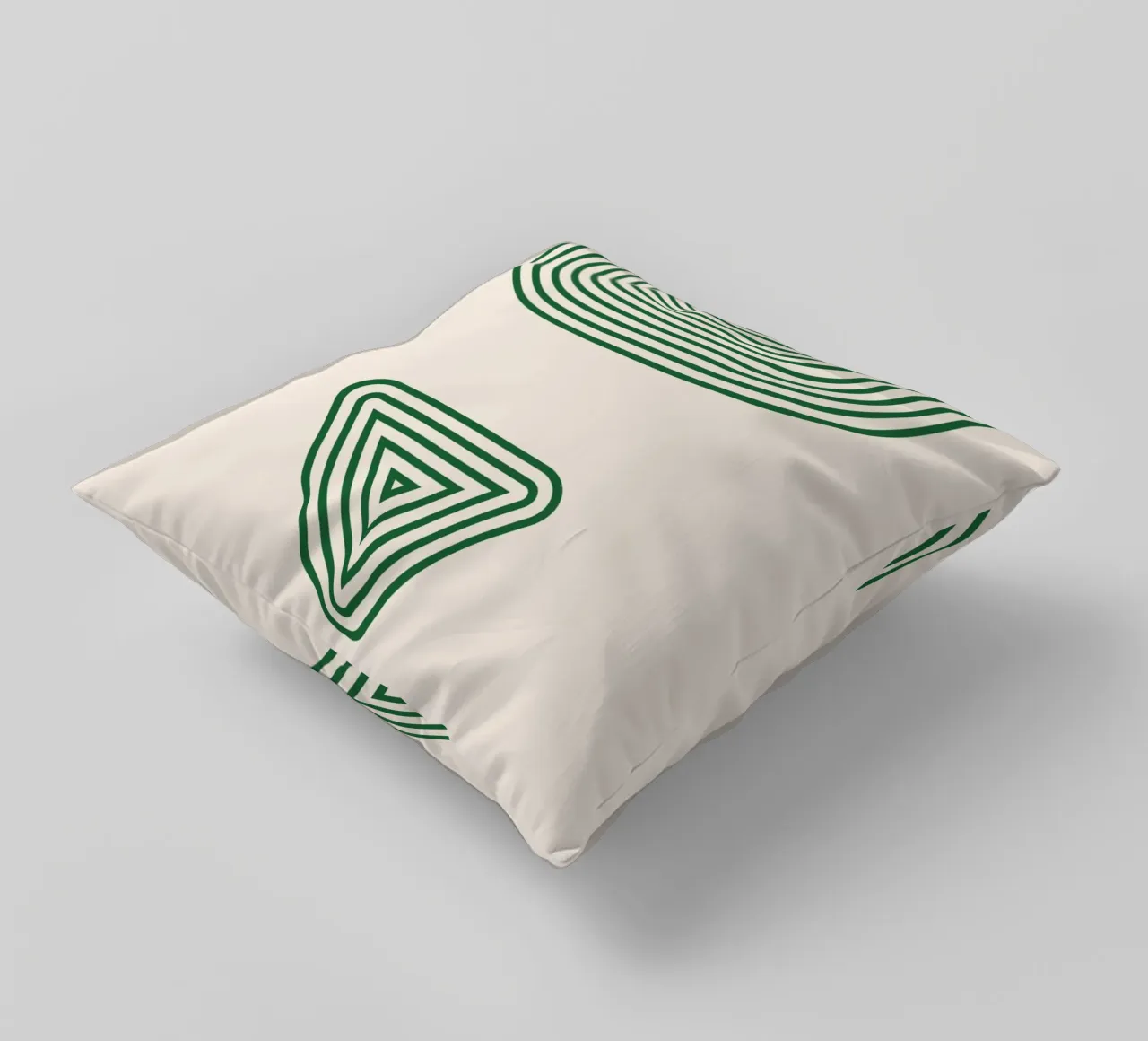 Chiarezza geometrica - design verde e bianco cuscino da Whole©