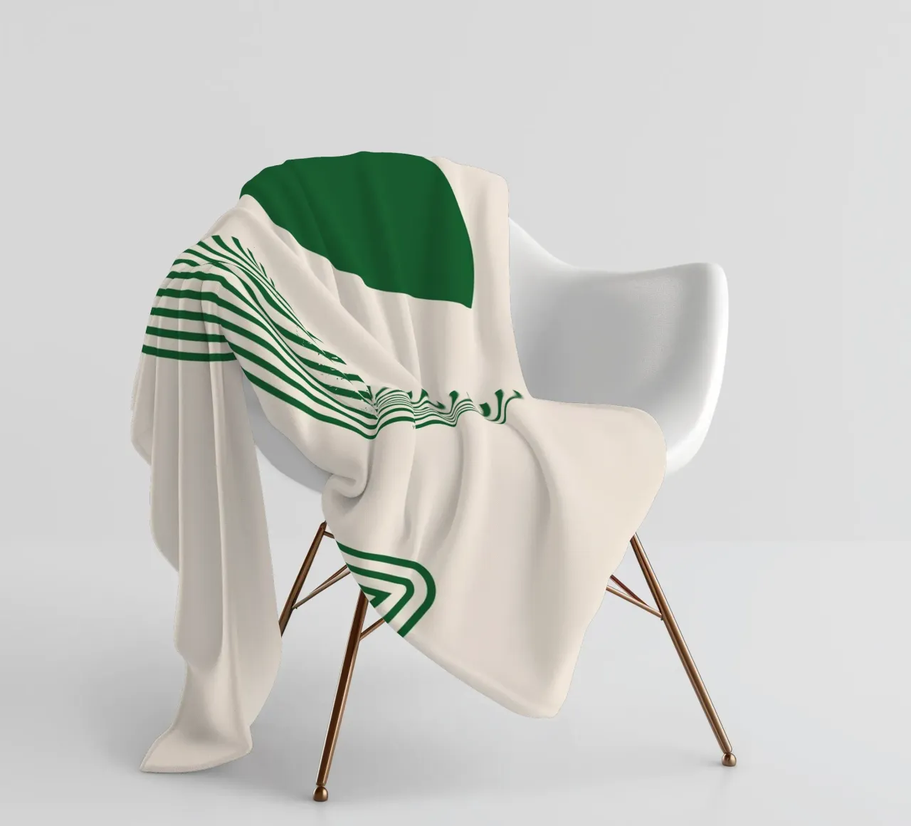 Chiarezza geometrica - design verde e bianco coperta in pile da Whole©