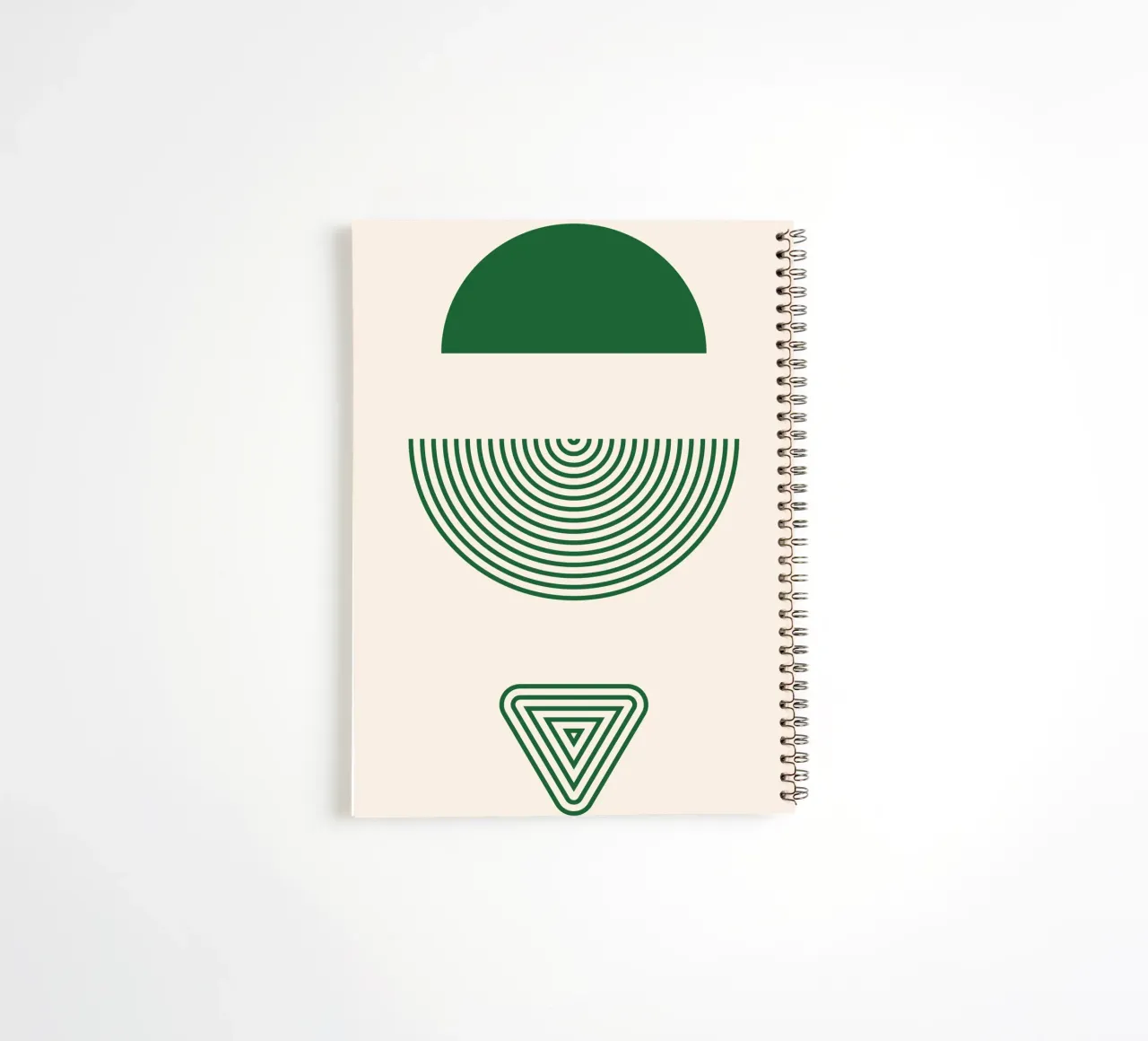 Geometric clarity - green and white design spiral notebook by Whole©
