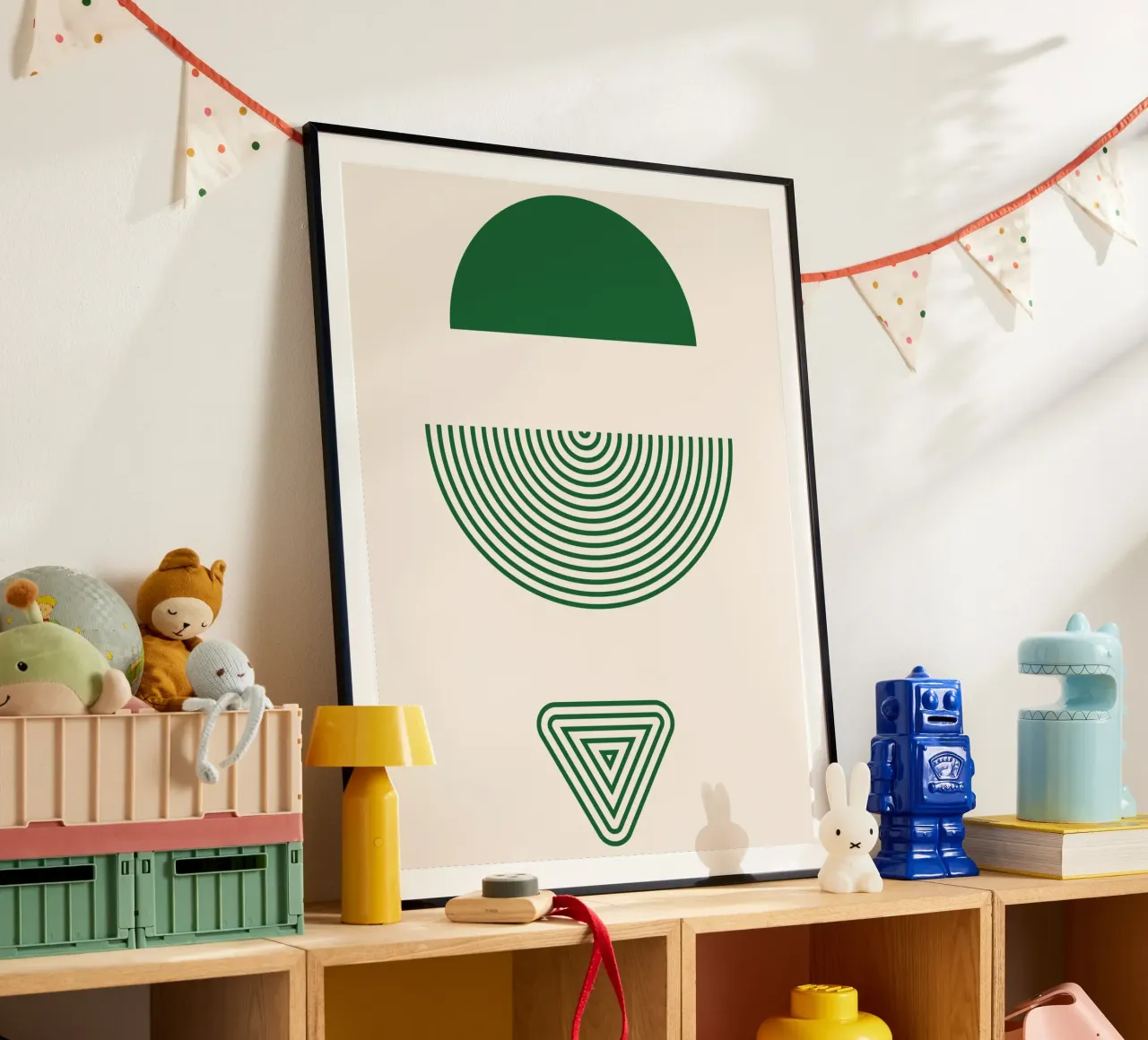 Chiarezza geometrica - design verde e bianco carta hahnemühle da Whole©