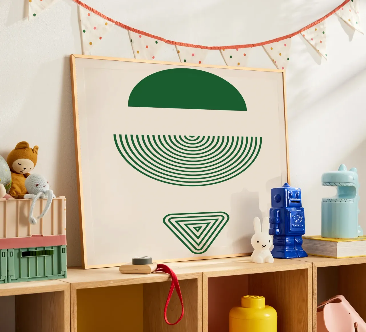 Chiarezza geometrica - design verde e bianco carta hahnemühle da Whole©