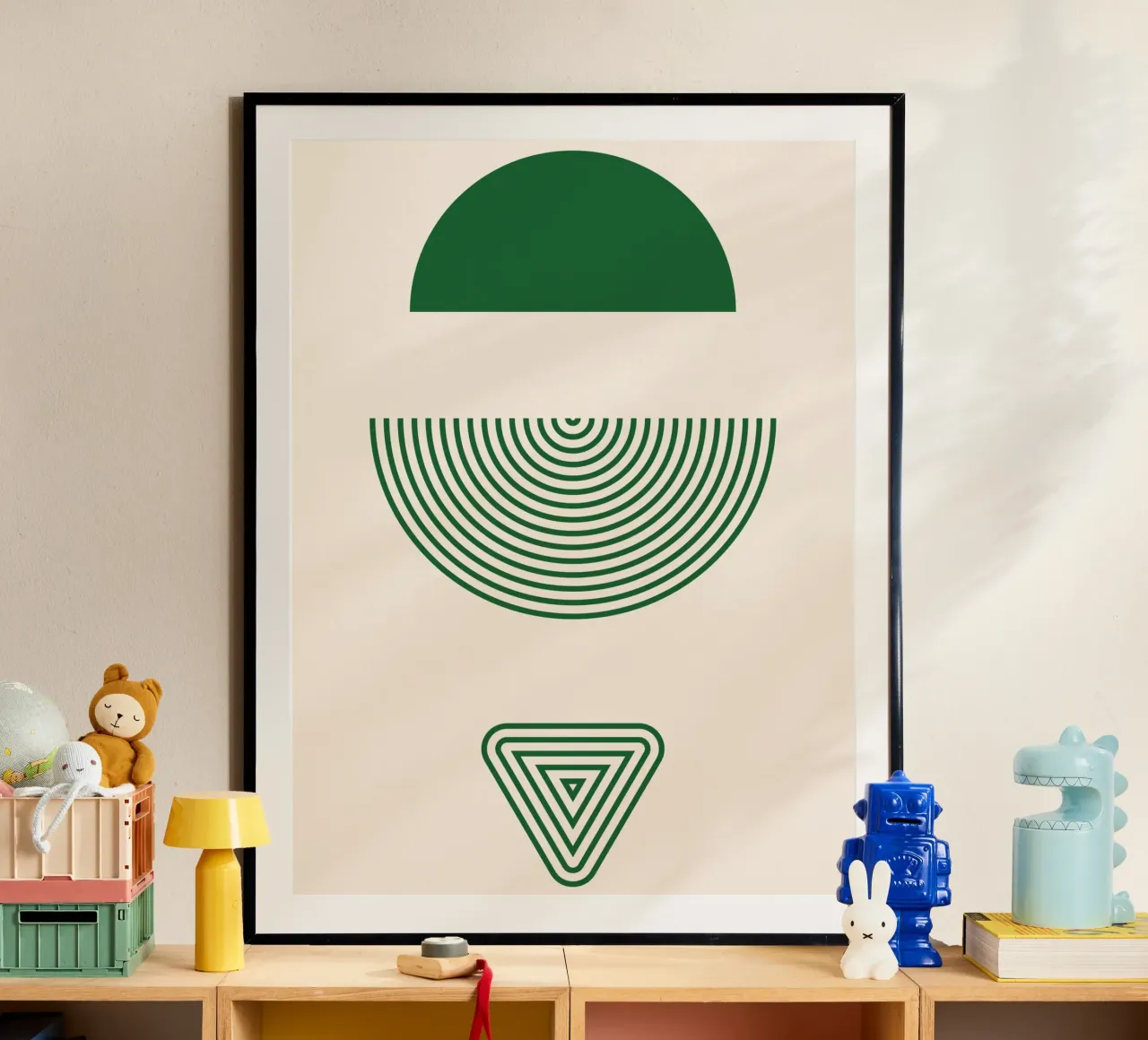 Chiarezza geometrica - design verde e bianco carta hahnemühle da Whole©