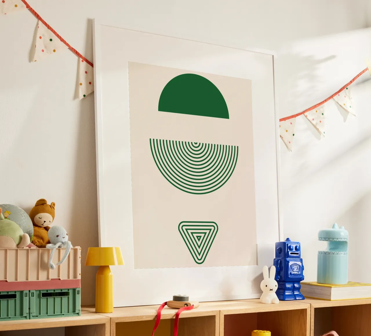 Chiarezza geometrica - design verde e bianco carta hahnemühle da Whole©